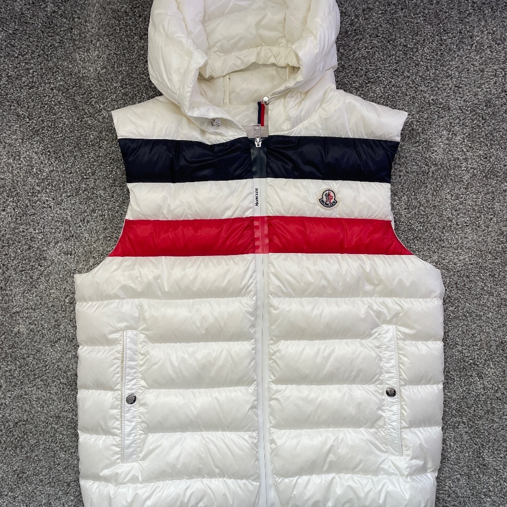 White Moncler puff vest